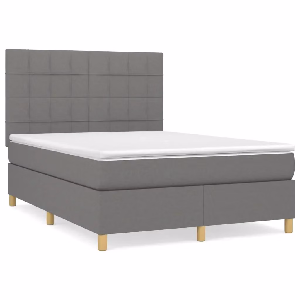 Letto Ibrido con Giroletto a Molle e Materasso vidaXL, Grigio e Bianco, L/P/H: 140 x 200 x 128 cm – 2