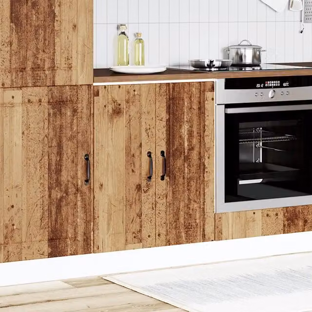 Mobile base lavello da cucina Lucca in legno marrone con ante a battente