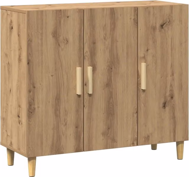 Credenza Buffet in Legno Rovere Marrone con Finitura Opaca, L/P/H: 90 x 34 x 80 cm – 1