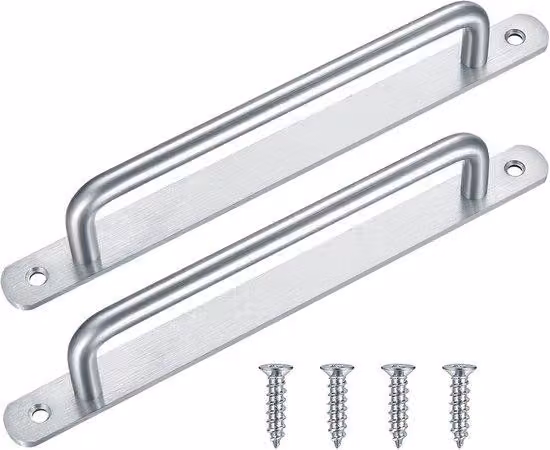 Set di 2 maniglie per porte scorrevoli Ibbenzoa®, acciaio inossidabile (304) resistente alla corrosione, 225 mm, rivestimento nero – maniglie robuste e piatte per porte scorrevoli in vetro e legno