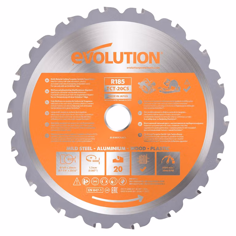 Lama da sega Evolution da 185 mm per seghe circolari e troncatrici | Ideale per tagli multipli