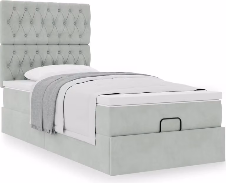 Struttura Letto Pouf con Materassi 80x200 cm in Velluto