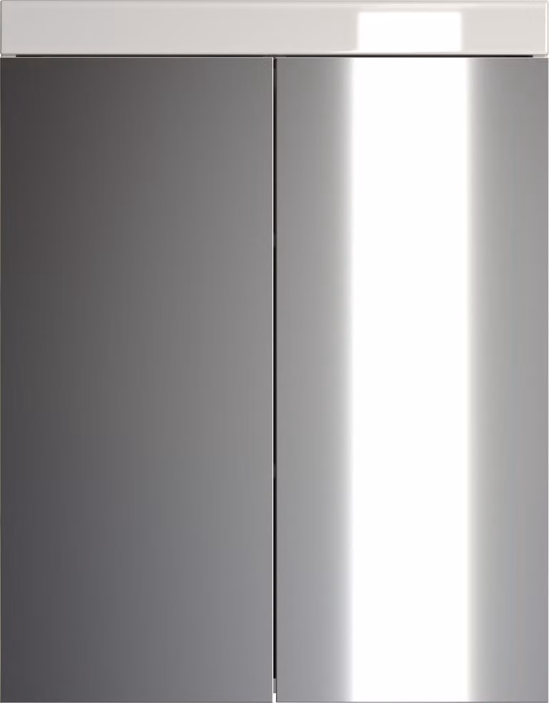 trendteam mobile specchio bagno Amanda bianco melaminico/bianco lucido disegnato in profondità 60 x 77 x 17 cm