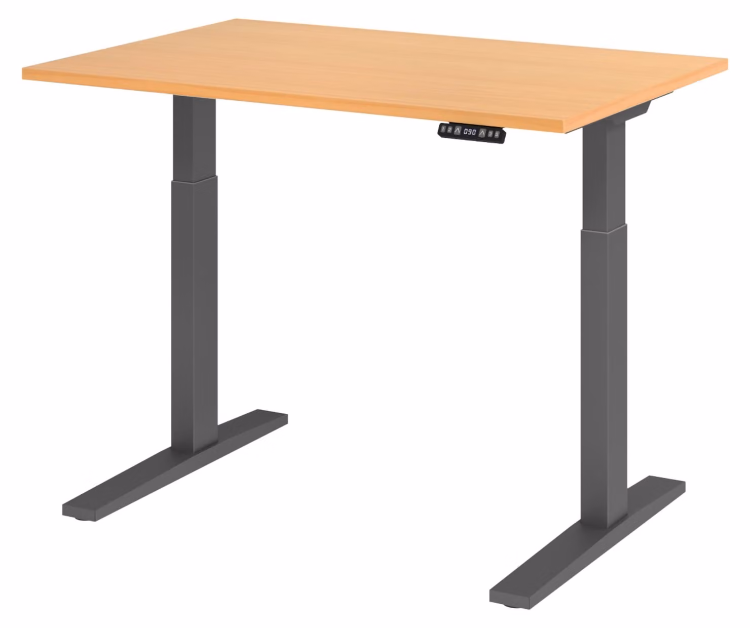 Scrivania elettrica bümö XMKA - Decorazione: faggio, dimensioni: 120 x 80 cm, struttura: grafite
