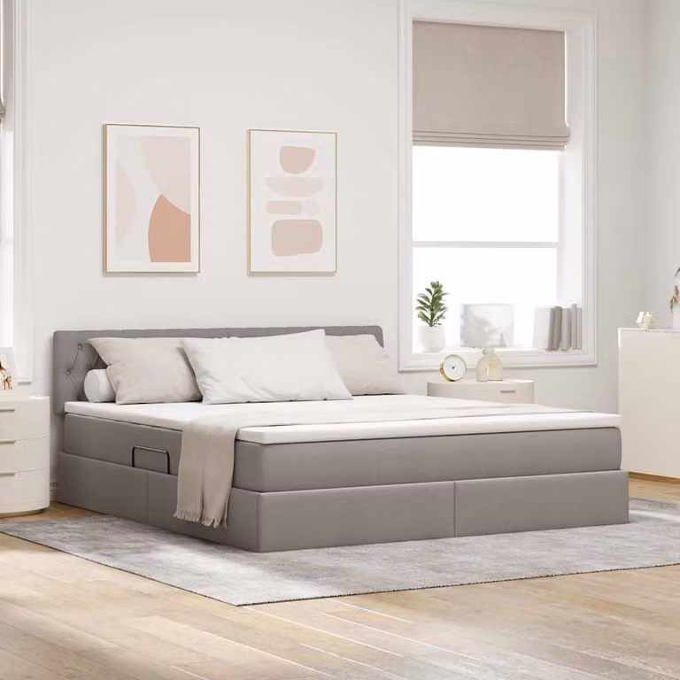 Letto con contenitore e materasso Talpa vidaXL in velluto L/P: 180 x 200 cm