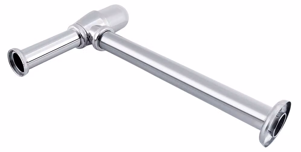 Tubo per lavandino in lega di zinco cromato, sifone cilindrico per lo scarico delle acque reflue in bagno o in cucina