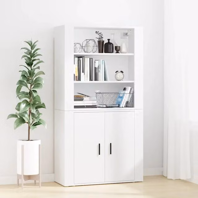 Credenza moderna bianca in legno e MDF vidaXL da appendere al muro per sala da pranzo