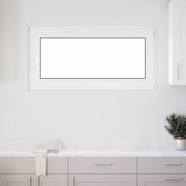 Finestra per seminterrato vidaXL in plastica bianca con vetro trasparente, modello tilt and turn, L: 120 cm, H: 60 cm, P: 24,45 cm