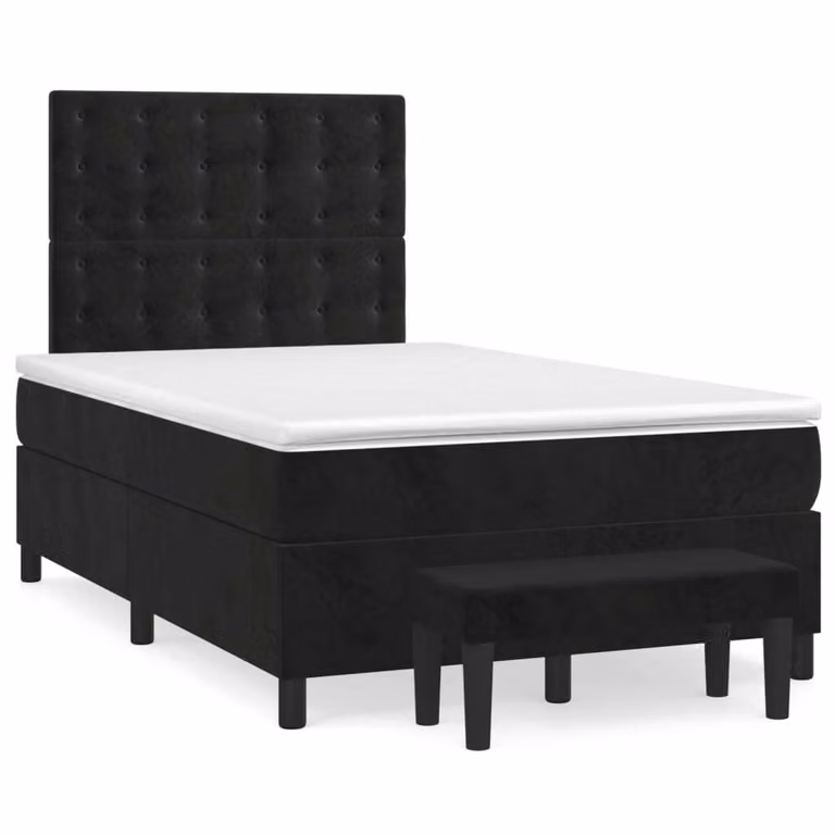 Maison Exclusive - Letto boxspring con materasso nero 120x190 cm velluto