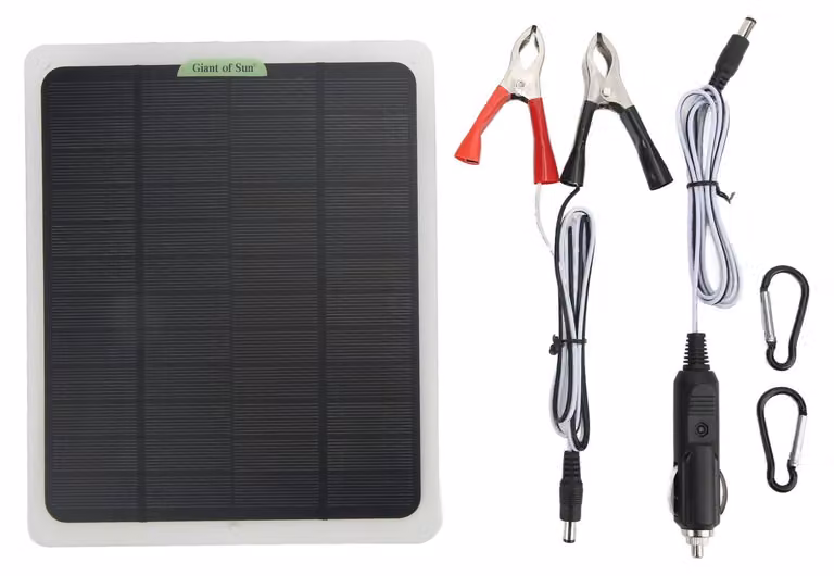 Pannello solare portatile - Potenza: 20 W - Uscita: 12 V - Silicio monocristallino - Resistente all'acqua