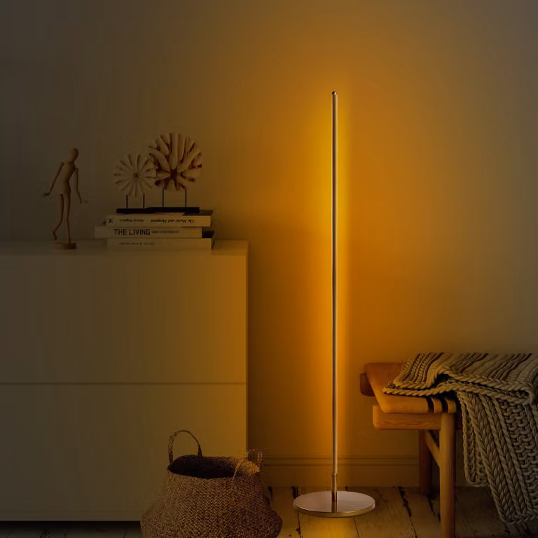 Opviq, Solo - 13318, Lampada da terra, CORPO IN METALLO, oro, 153 x 30 x 30 cm