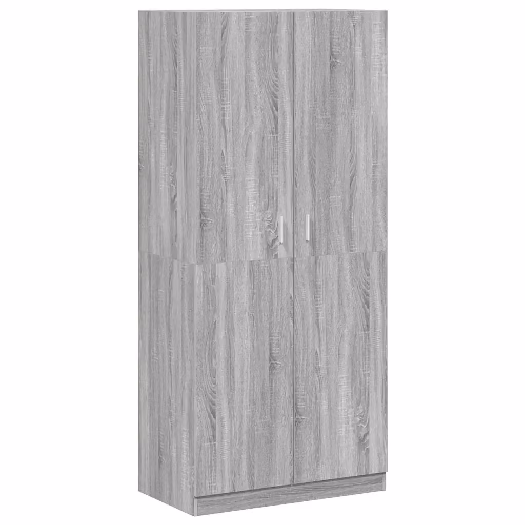 Armadio moderno vidaXL in legno e MDF grigio con ante a battente, L: 90 cm, P: 52 cm, H: 200 cm – 2