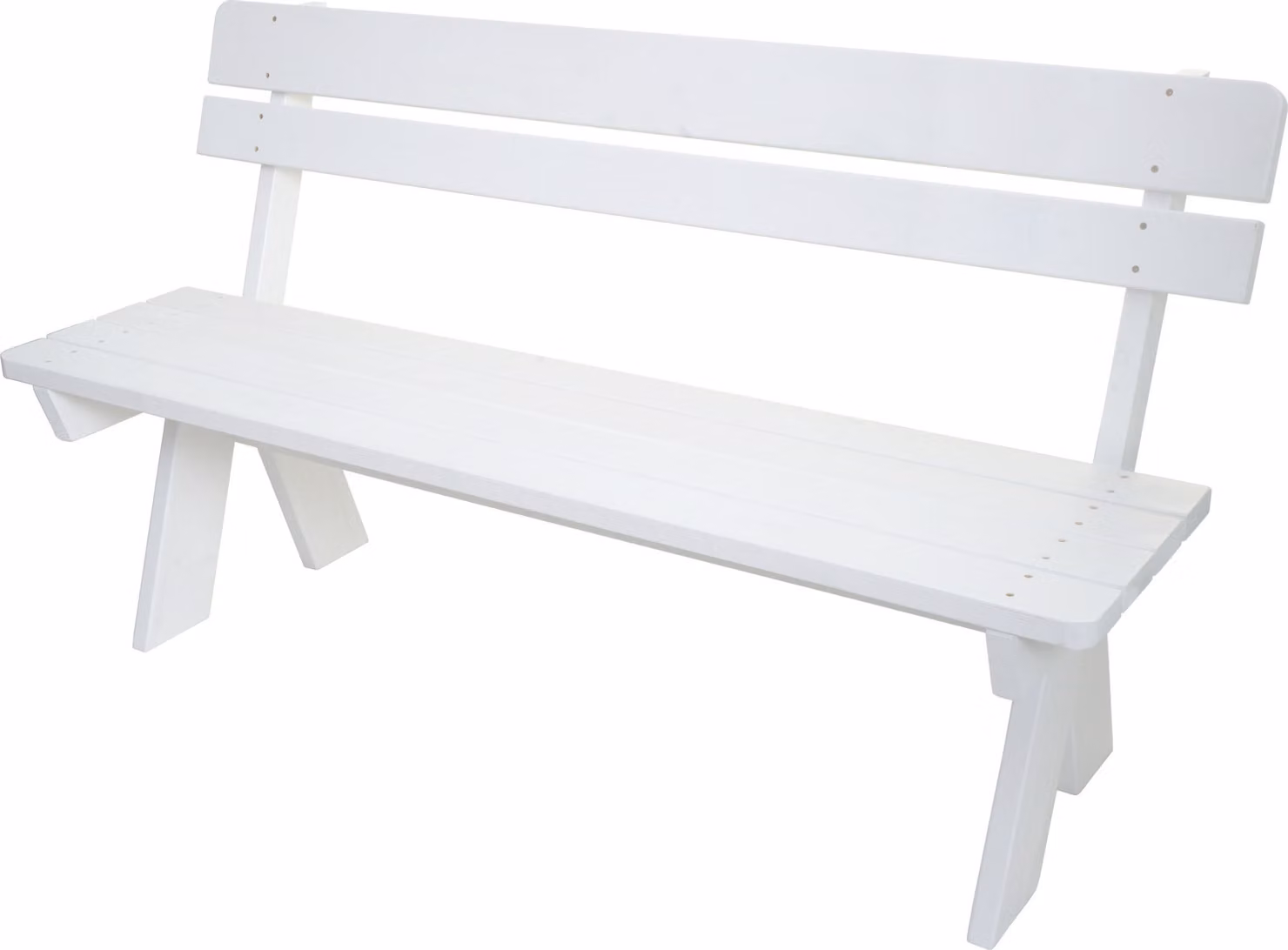 Panchina da giardino HWC-L66, panchina in legno, panchina da parco, qualità per la ristorazione, legno massello 148 cm ~ bianca
