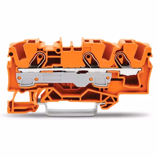 25 pezzi Morsetto passante a 3 conduttori Wago, per guida di montaggio, 6,0 mm², arancione 2006-1302