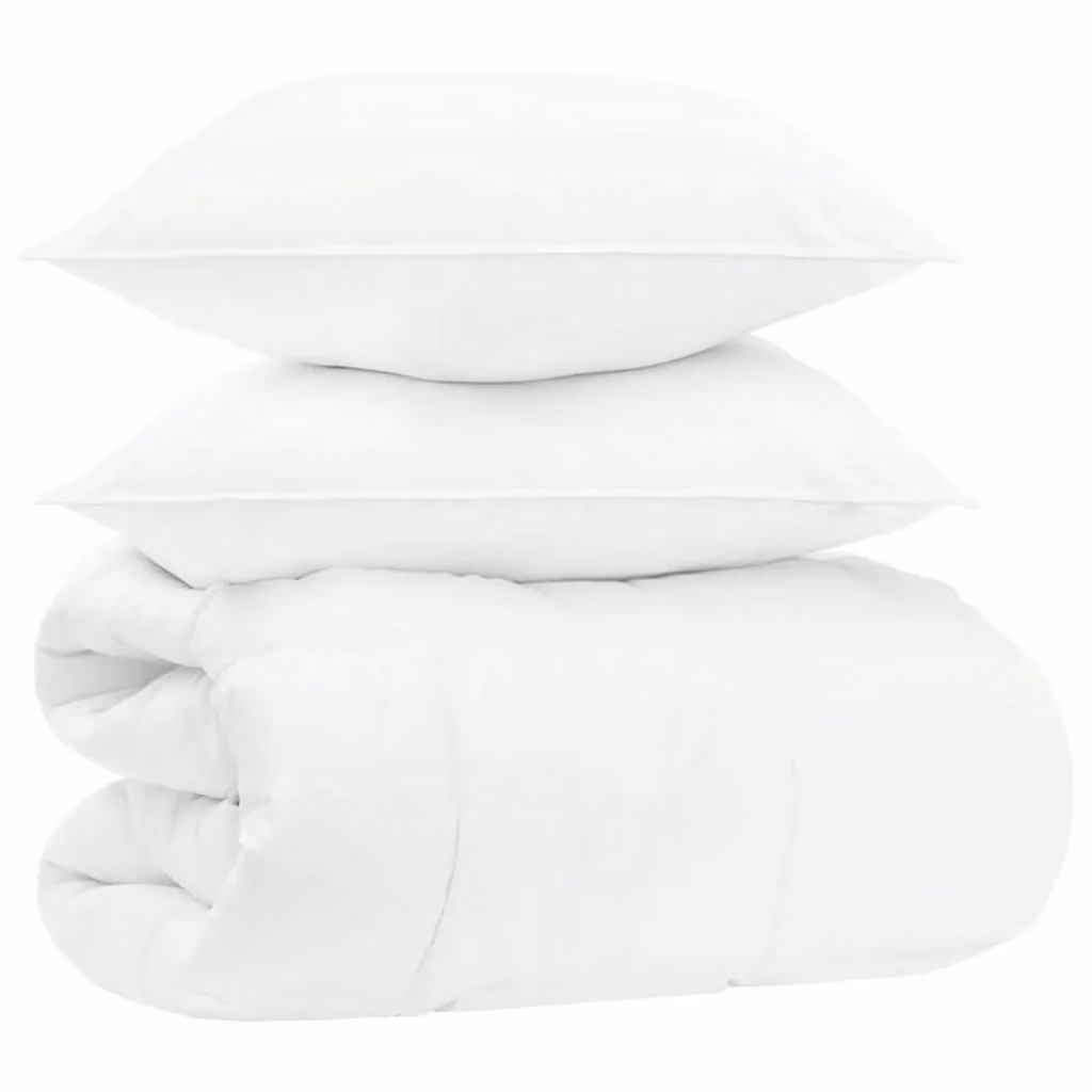 Set di piumoni e federe vidaXL in bambù e poliestere traspirante, Bianco, L 220 x P 260 cm – 2