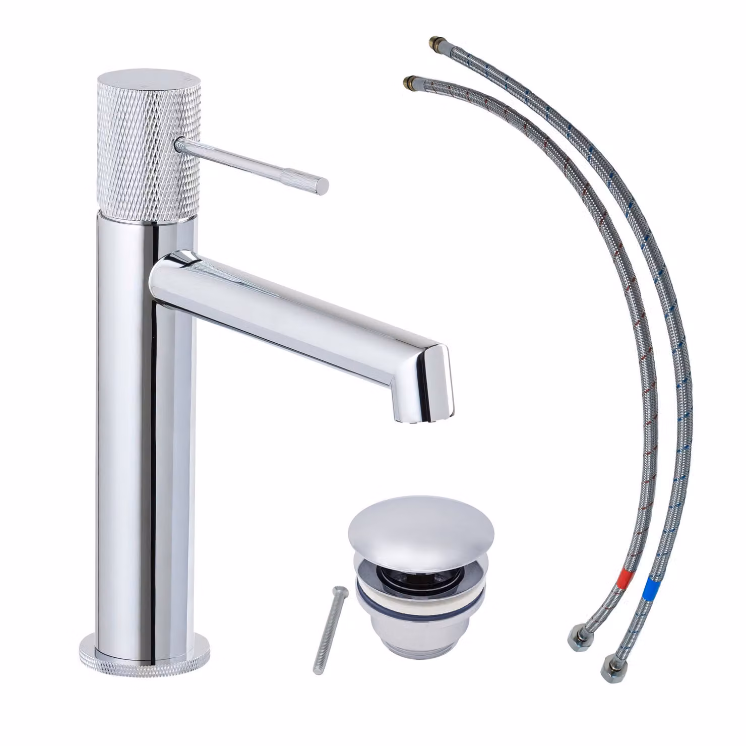 Miscelatore per lavabo SCHÖNER WOHNEN collezione KADIA M, cromo, rubinetto adatto ai lavabi a parete del vostro bagno