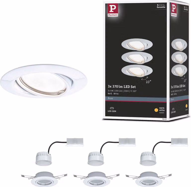 Paulmann Luce da incasso LED Set base orientabile