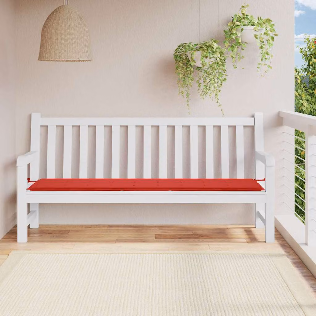 vidaXL Cuscino per Panca Rosso in Tessuto Oxford Idrorepellente e Traspirante L: 200 cm, P: 50 cm, H: 3 cm