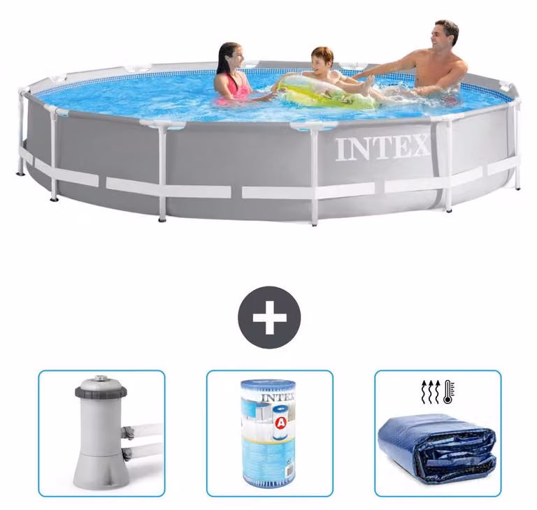 Struttura per piscina a forma di prisma - 366x76 cm - composta da 4 elementi - modello S21348