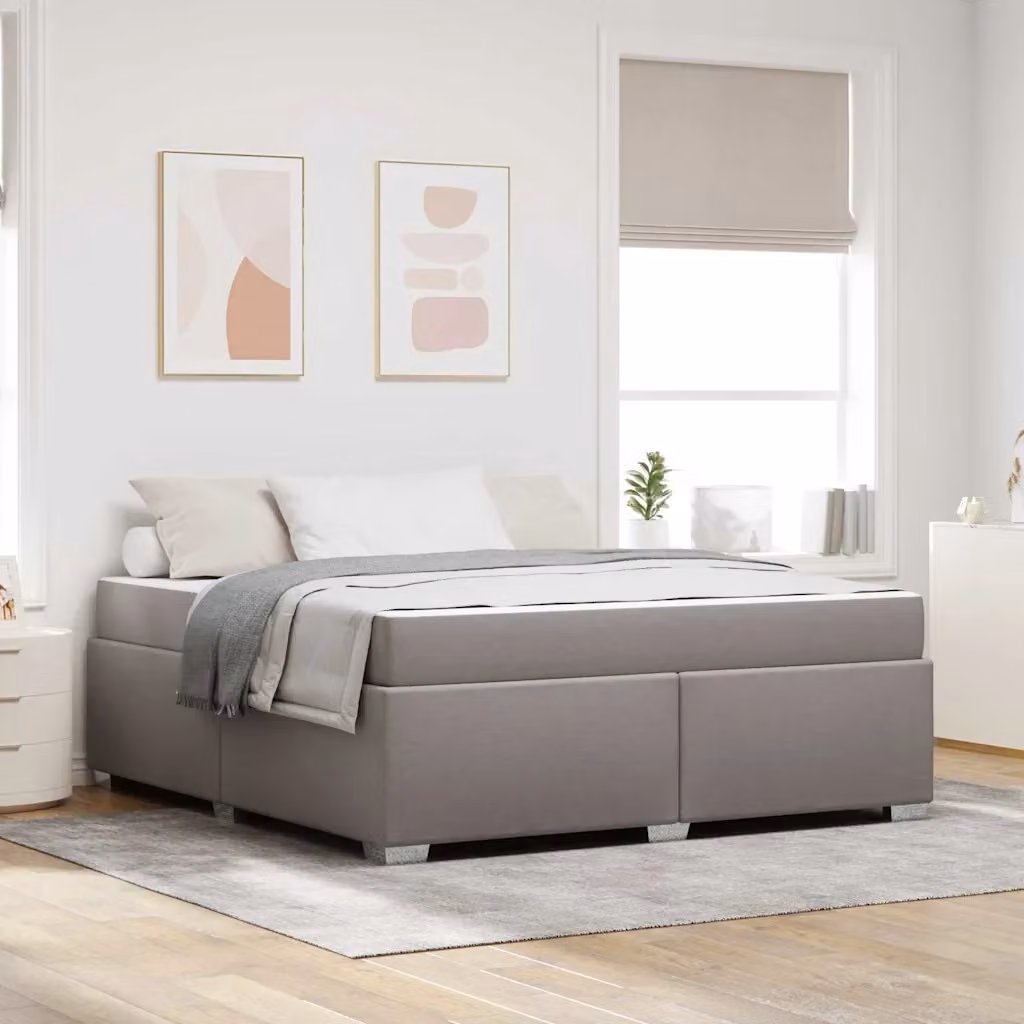 Struttura del letto moderna Talpa vidaXL in tessuto beige o grigio, L/P/H: 180 x 200 x 66 cm – 1