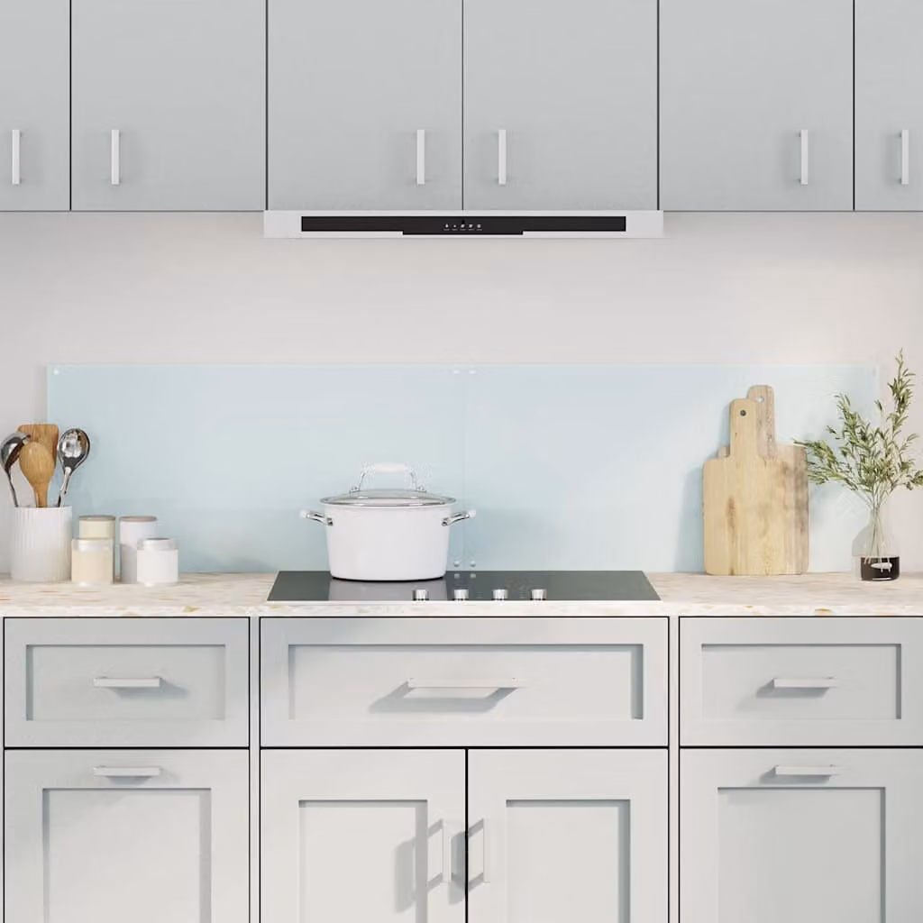 Set di 2 paraschizzi per cucina vidaXL in vetro temperato bianchi, L: 80 cm, H: 60 cm