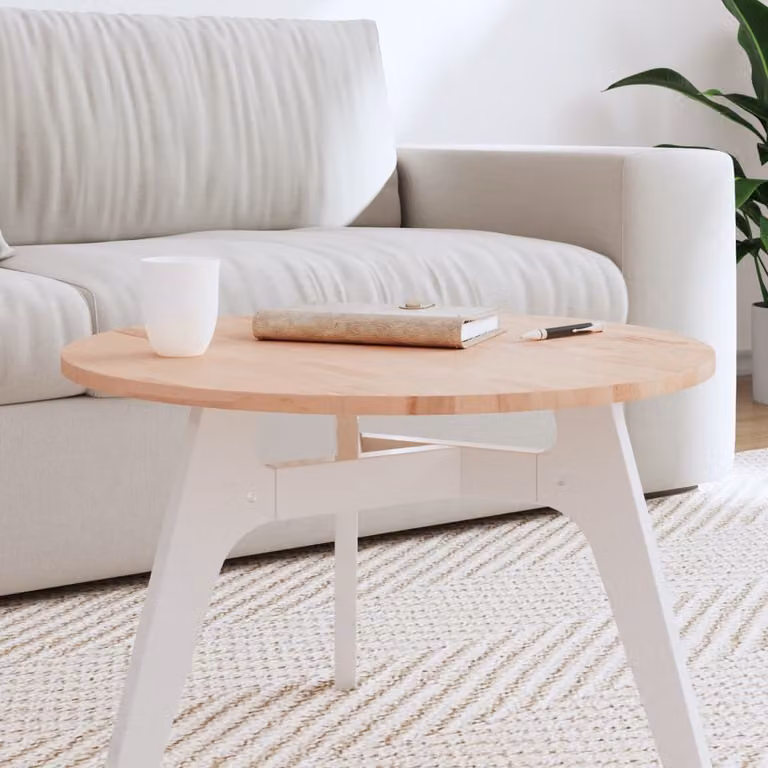 Piano per tavolo rotondo vidaXL in legno massello di faggio, Ø: 60 cm, H: 1,5 cm