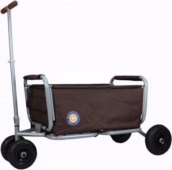 Carrello pieghevole Beachtrekker Life con freno di stazionamento integrato Marrone e ruote in PU