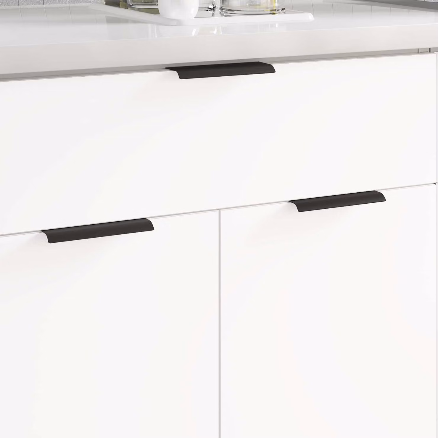 Manico ad arco vidaXL in alluminio nero opaco L/P/H: 12,05 x 3,96 x 1,7 cm