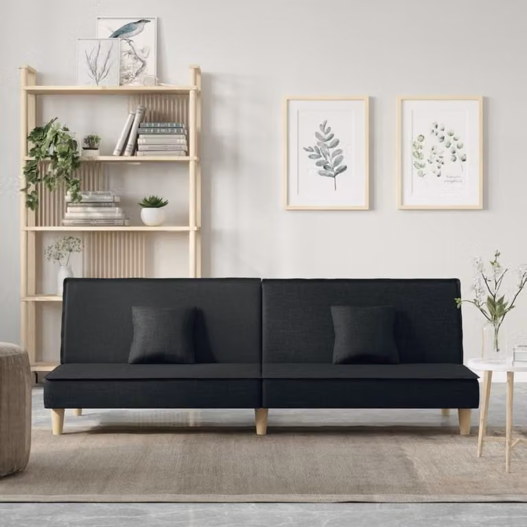 Maison Exclusive - Divano letto, colore nero, rivestito in tessuto