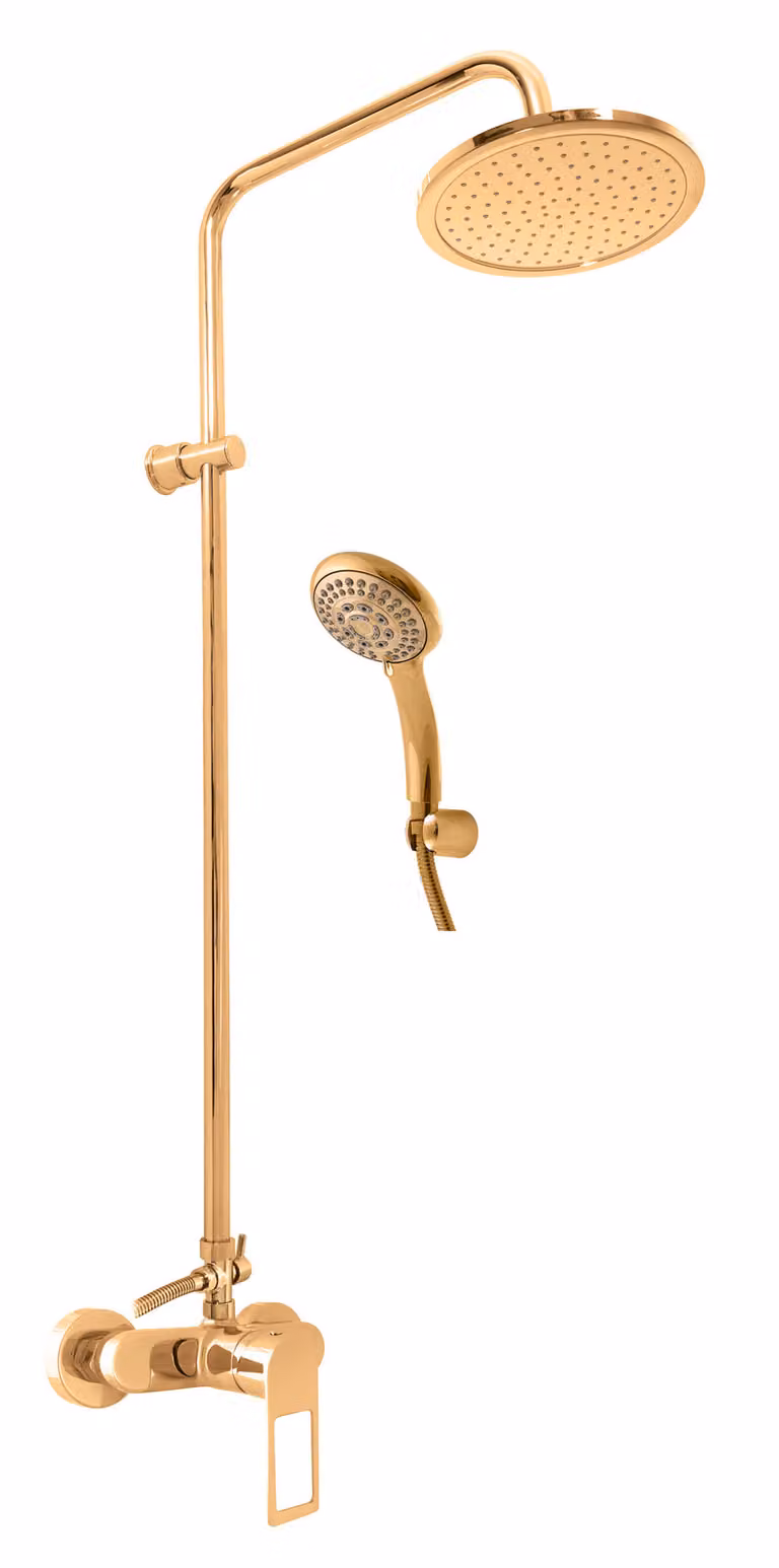 Slezák-RAV Miscelatore per doccia NIL con soffione e doccetta - oro - spazzolato, Colore: ORO - spazzolato , Finitura superficiale: PVD