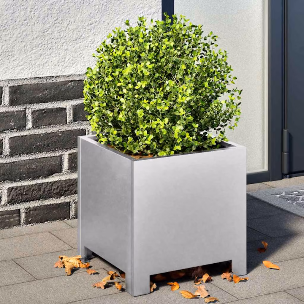 Fioriera da giardino vidaXL in acciaio zincato argento L/P/H: 30 x 30 x 30 cm