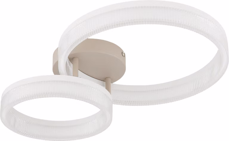 Plafoniere a LED, anelli, color sabbia, trasparente, bianco, L 50 cm