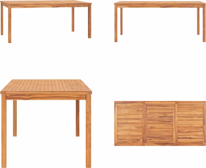 vidaXL Tavolo da pranzo da giardino 180x90x77 cm in teak massello - Tavolo da pranzo - Tavoli da pranzo - Tavolo di legno - Tavoli di legno