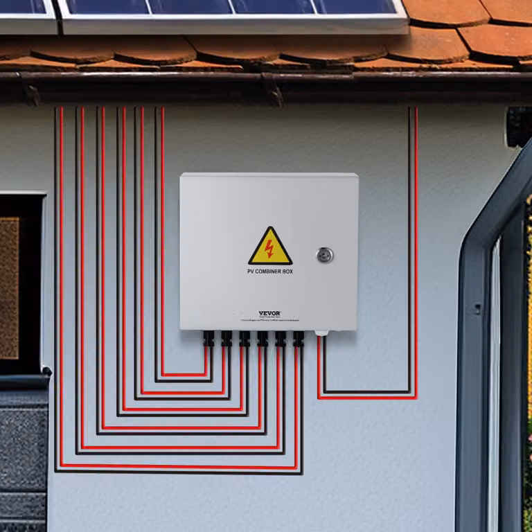 Scatola combinatore solare fotovoltaico 6 stringhe 10A per impianto a pannelli solari custodia in acciaio IP65