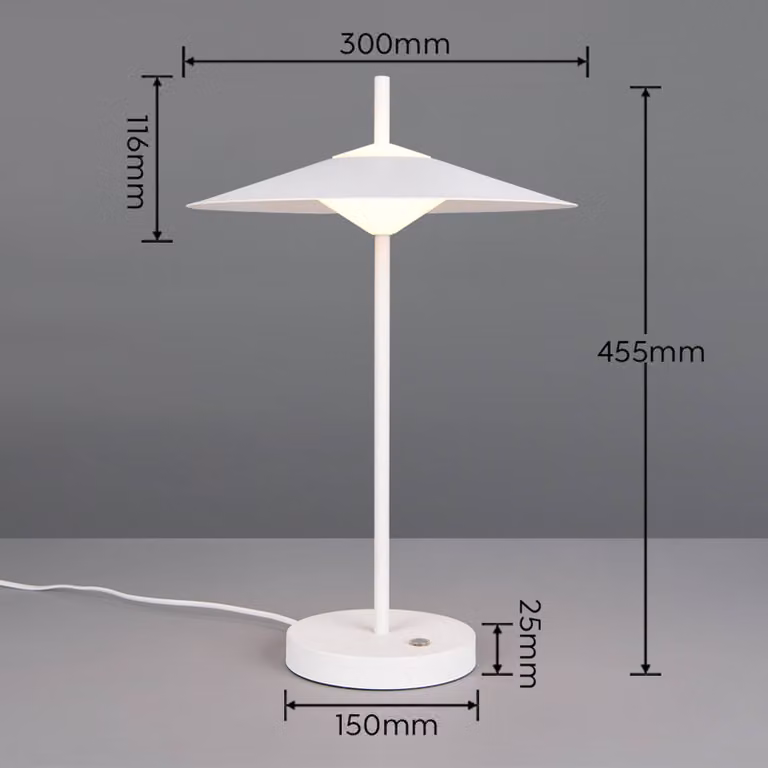 Trio Lighting Lampada da terra a LED Amalo, dimmerabile, Bianco / Opale, Soggiorno / Sala da pranzo, Metallo, Moderno, Lampada LED da terra