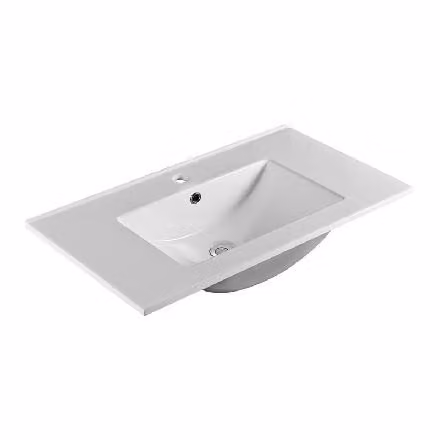 Mereo Keramika - Lavabo Slim, 810x460 mm, con troppopieno, foro per rubinetto, bianco UC8146