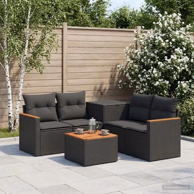 Set di divani 6 pz Nero 55 x 55 x 37 cm 3447613