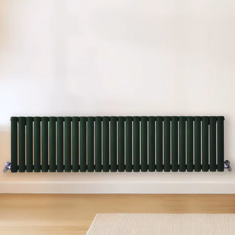 Radiatore di Design Orizzontale Verde (Evergreen) - 400mm x 1647mm - Pannello Doppio  - Revive