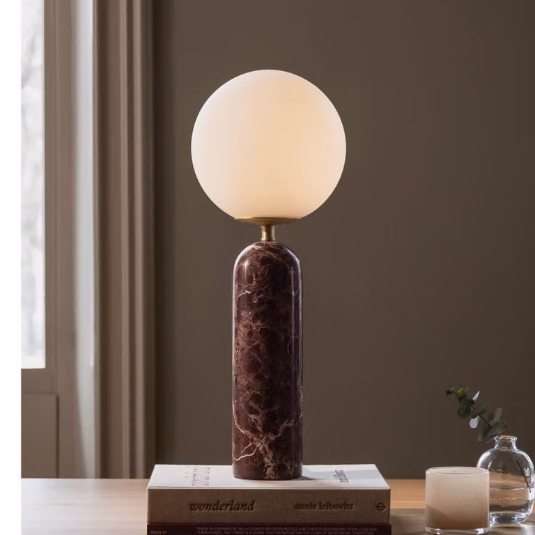 Globen Lighting Lampada da tavolo Torrano, Rosso, Soggiorno / Sala da pranzo, Pietra, Scandinavo, Lampada da tavolo