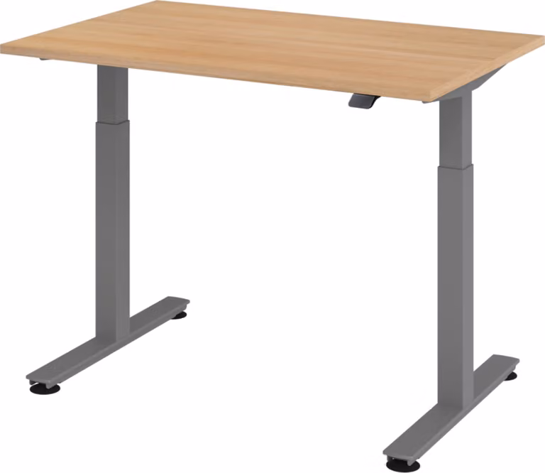 Scrivania elettrica bümö XMST - Dimensioni: 120 x 80 cm, struttura: grafite, decorazione: rovere