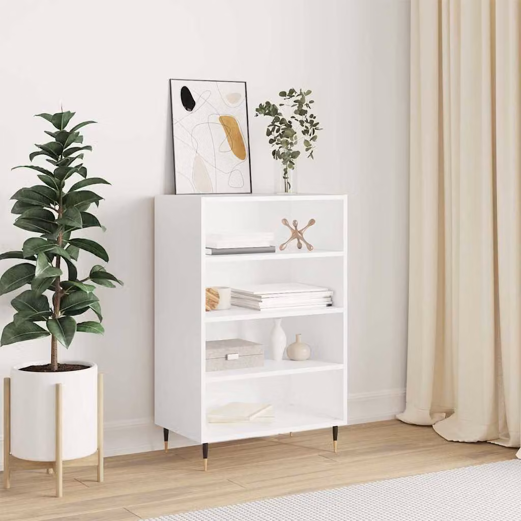 Credenza bianca moderna vidaXL in legno e metallo, L: 57 cm, P: 35 cm, H: 90 cm