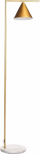 Lampada da terra BELIANI con base in marmo e paralume a cono in metallo, oro e bianco, H: 155 cm, L: 40 cm, P: 28 cm