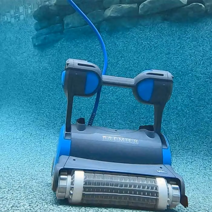 Robot per piscina interrata Dolphin PREMIER di Maytronics con spazzole Kanebo, colore blu – 2