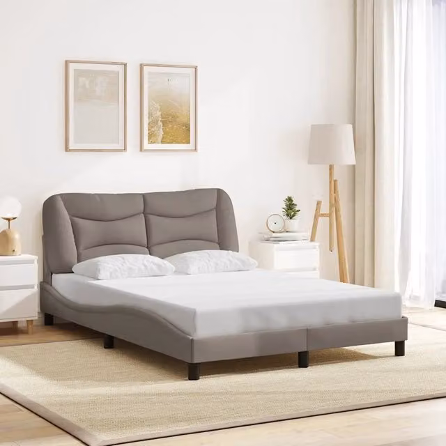 Giroletto senza Materasso-Struttura Letto Hvar Tortora 120x200 cm Tessuto