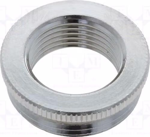 1 adattatore filettato in ottone, filetto esterno: M20, filetto interno: M20, nichelato, codice prodotto: 52104497, riduzioni