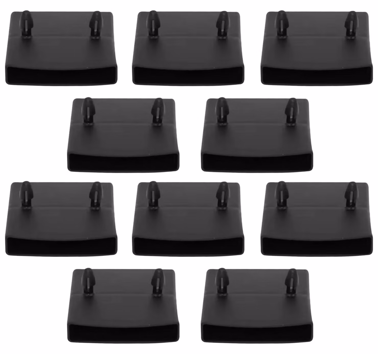 10 tappi terminali in plastica per profili a doppia lamella da 63 mm, colore nero