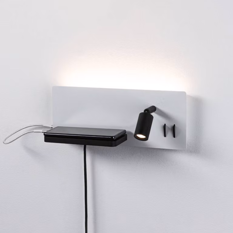 Paulmann Applique da parete a LED Serra, dimmerabile, Nero, Camera da letto, Metallo, Moderno, Applique a LED