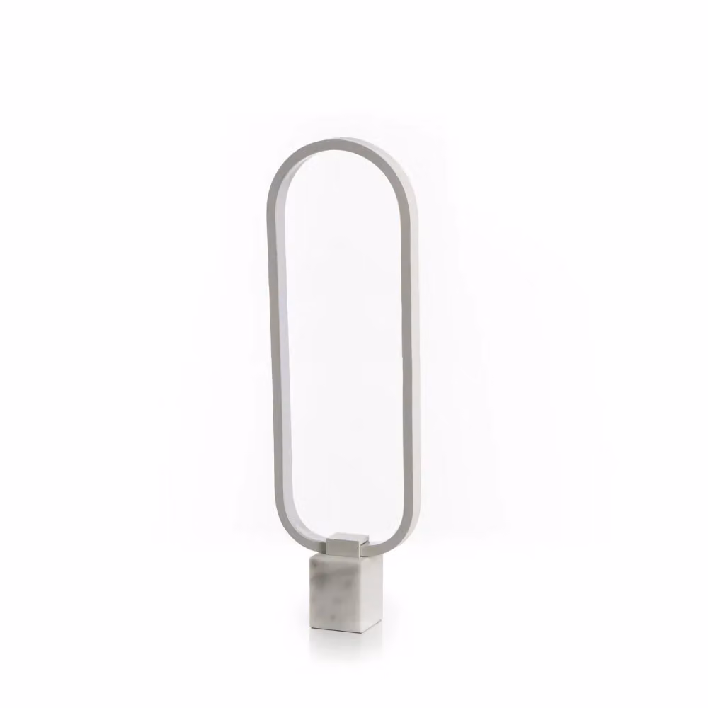 Lampada da tavolo LED Brillante Duzzle con base in marmo bianco e dettagli in metallo – 2