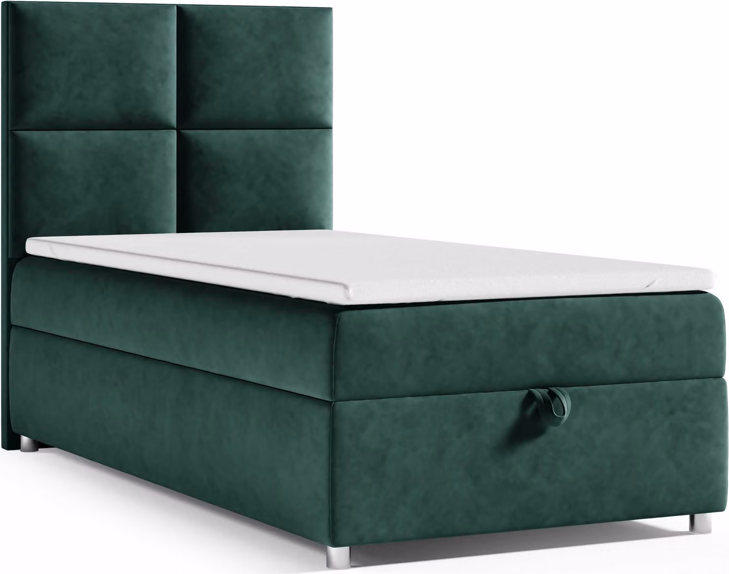 Best for Home Letto boxspring con contenitore Trinity K2-SINGLE 100x200 Materasso a molle Bonell incl. topper – Grun