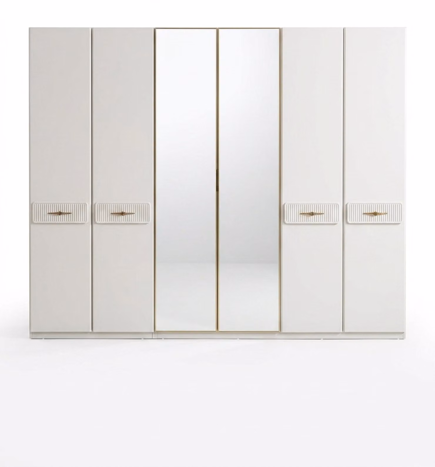 Bett Schrank Kommode Schminktisch Beige Modern Luxus Set